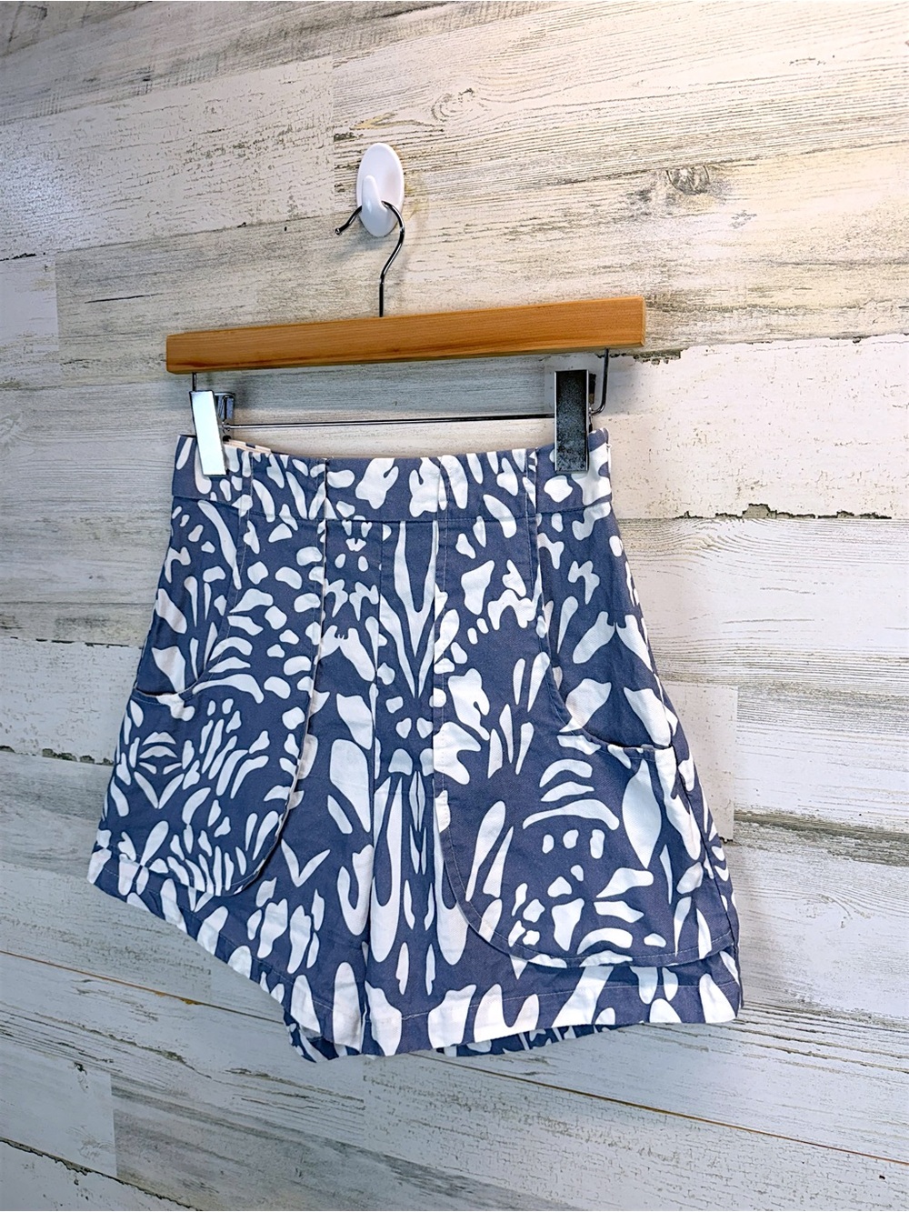 Anthropologie OhSevenDays Poche High Rise Linen Blend Printed Shorts Medium - Picture 6 of 14
